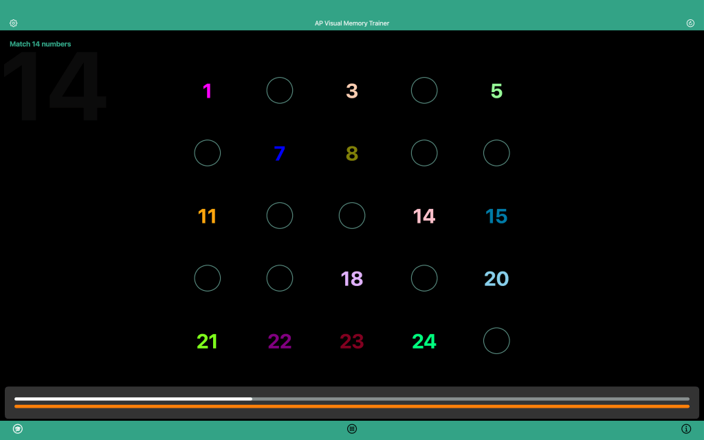 AP Visual Memory Trainer Interface